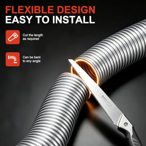 48" Stainless Steel Radiator Flexible Coolant Water Hose Kit - color: Silver, size: 48 Inch