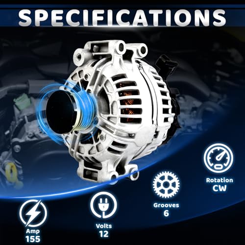 WorldCraft 12V 155A High Output Alternator for BMW 323i 325i 550i 650i 750i Z4 - size: 0-124-525-083