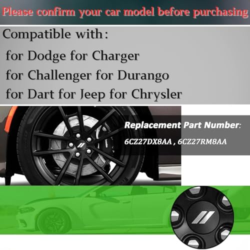 63mm=2.5 inches-Slash Wheel Center Cap Covers Hub Cap Emblem Badge Compatible with Jeep & Chrysler & Dodge Charger Challenger Durango Dart (Black Silver) - color: Black Silver