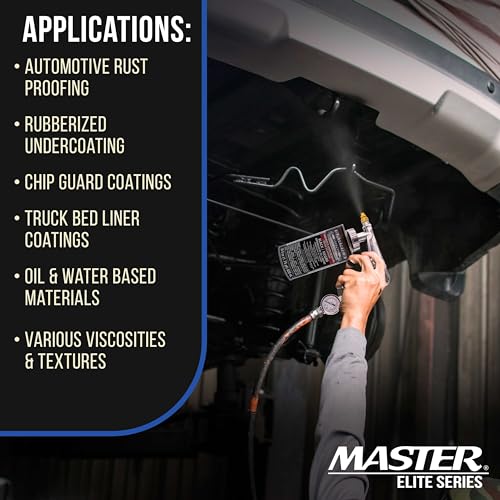 Master Elite Undercoating Spray Gun with Regulator, Flexible Extension Wand