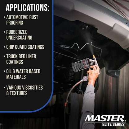 Master Elite Undercoating Spray Gun with Regulator, Flexible Extension Wand