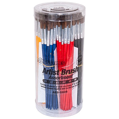 AES Industries 2905 Artist Brush Assmt. Asst.Brush Display- 144 Pieces