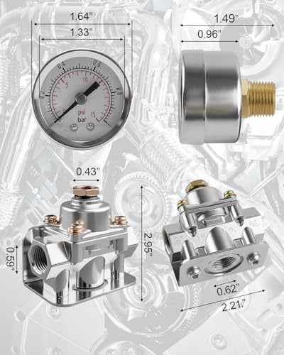 12-803 Adjustable Fuel Pressure Regulator Fit for Holley Edelbrock