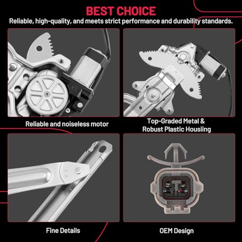 BDFHYK 741-799 Power Window Regulator with Motor Front Left for 1995-2004 Toyota Tacoma 1995 1996 1997 1998 1999 2000 2001 2002 2003 2004 95 96 97 98 99 00 01 02 03 04 - size: Front Left, style: 1995-2004 Toyota Tacoma