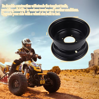 8 inch Front Wheel Rim Hub with 3 Holes Fits for 19x7.0-8 Tires Most ATV Go Kart Off-Road Dirt Pit Bike Quad Dirt Bikes (4 Holes 8" ATV Wheel Rim)