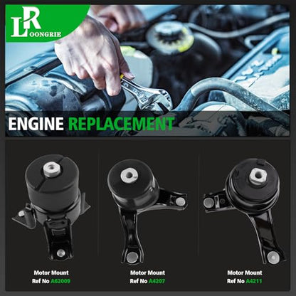 LOONGRIE Engine Motor and Trans Mounts Compatible with 2007-2011 Camry - size: 2007-2011 Camry 2.4L