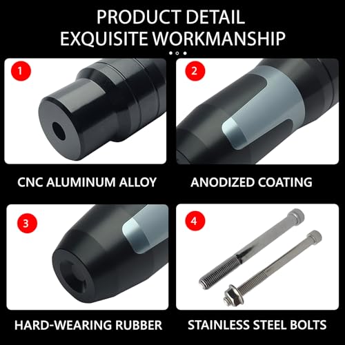 Motorcycle Frame Sliders Rear Crash Bar Falling Protector Titanium - color: Titanium