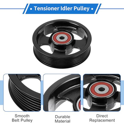 1 Pc Drive Belt Idler Pulley for Toyota RAV4 2006-2008,for Toyota Corolla 2009-2012 Iron Black Serpentine Tensioner Pulley Idler