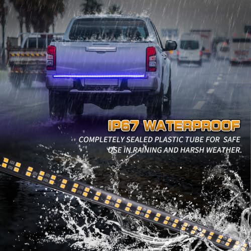 XRIDONSEN 60 inch Blue Tailgate Lights 360 LED Strobe Lights - color: Blue