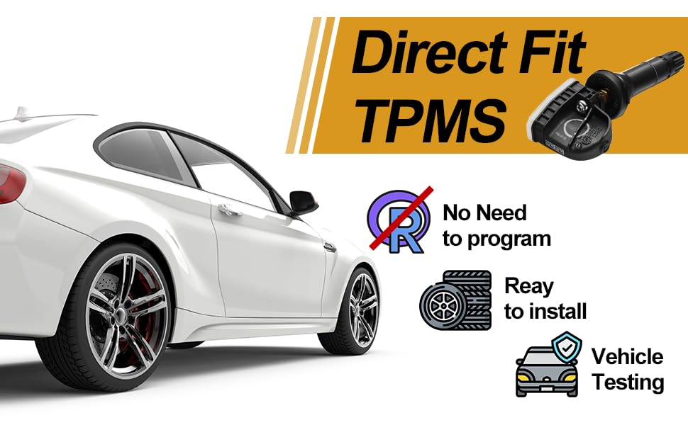 BDFHYK TPMS Sensor 315Mhz Compatible with F150 Mustang Ranger Fiesta Ecosport Edge Explorer Transit, Lincoln Navigator MKX Replaces# 68157568AA, 68157568AB, 68239720AA, 68239720AB, 68239720AC - style: FR3Z1A189A