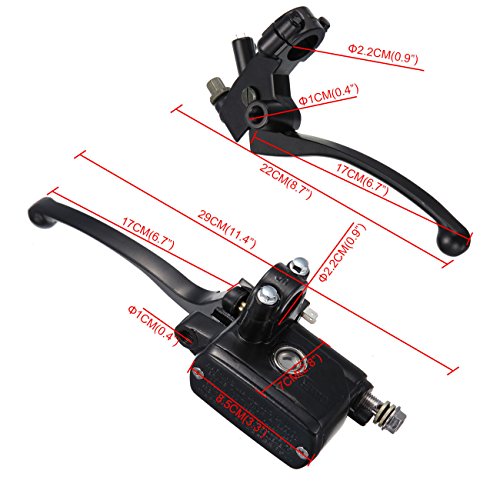 Samger Universal 7/8" 22mm Motorcycle Handlebar Brake Master Cylinder Clutch Lever Left & Right Set