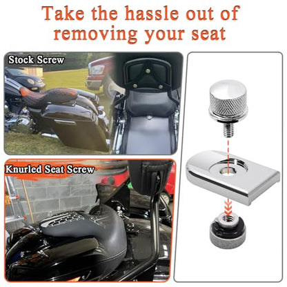 FOVPLUE Quick-Release Fender Seat Hardware Kit for Harley Softail - color: CHROME BOLT/CAP/NUT/WASHER