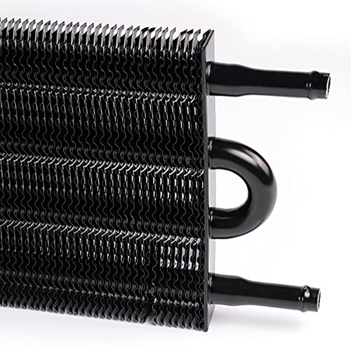 G-PLUS 4 Row AN6 Universal Aluminum Remote Transmission Oil Cooler/Auto-Manual Radiator Converter Black - color: Black/4 Row, size: Separation Style