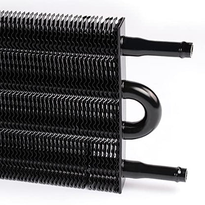 G-PLUS 4 Row AN6 Universal Aluminum Remote Transmission Oil Cooler/Auto-Manual Radiator Converter Black - color: Black/4 Row, size: Separation Style