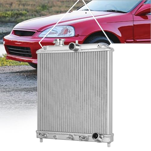2-Row Aluminum Core Racing Radiator Compatible with 92-00 Honda Civic/Acura Integra 94-01 MT/AT - color: 92-01 Civic/Del Sol/Integra AT 2-Row