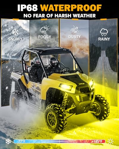 Auxbeam Q26 Series 9006 Fog Light Golden Yellow Offroad Lights 20000LM - color: Yellow, size: 9006