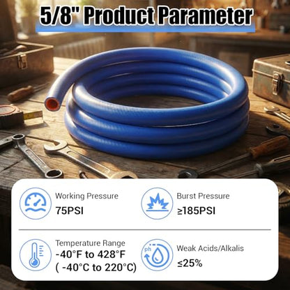 Outus 5/8" Id, 10ft Silicone Heater Hose,Coolant Radiator Hose, Blue, 1 - color: Blue, size: 5/8" ID, 10ft
