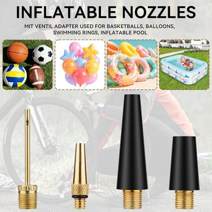 DDJ Bicycle Presta Schrader Valve Adapter, Brass DV AV SV Converter, Air Chuck Quick Connect, Inflation Needle, Air Pump Needle Set Suitable for All Bicycles, Sports Balls and Inflatable Equipment