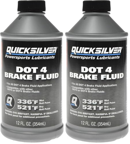 Quicksilver 8M0128415 DOT 4 Brake Fluid – 12 Ounce (Pack of 2) - size: Pack of 2, style: DOT 4