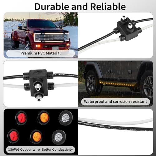 50 Count 2 Wire Pigtail Double Male Bullet Plug Wires Harness Roll - style: 50 Count