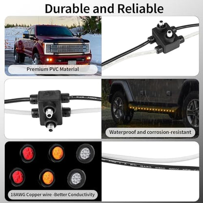 50 Count 2 Wire Pigtail Double Male Bullet Plug Wires Harness Roll - style: 50 Count