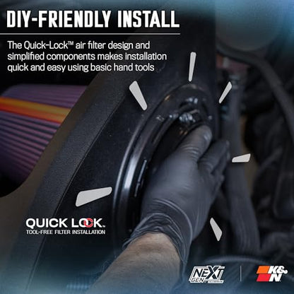 K&N NextGen Aluminum Cold Air Intake System: High-Flow Cotton Filter: Compatible with 2019-2026 DODGE/RAM 1500; 70-1578 - style: NextGen Metal Intake