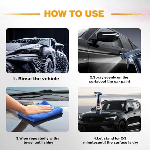 Ceramic Coating for Cars, Waterproof Auto Paint Coating - Graphene Infused, Scratch Resistant & High Gloss Auto Paint Sealant, Easy 1-Step Spray Application