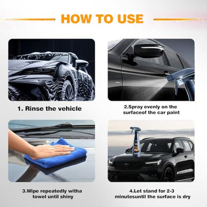 Ceramic Coating for Cars, Waterproof Auto Paint Coating - Graphene Infused, Scratch Resistant & High Gloss Auto Paint Sealant, Easy 1-Step Spray Application