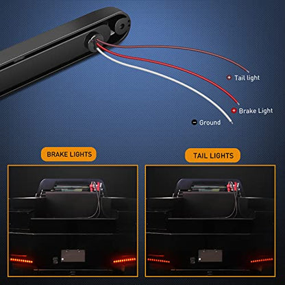 Nilight Trailer Light Bar 2PCS 10" 15 LED Red Park Stop Turn Tail Lights - color: 2Pcs 10" Red 15LED