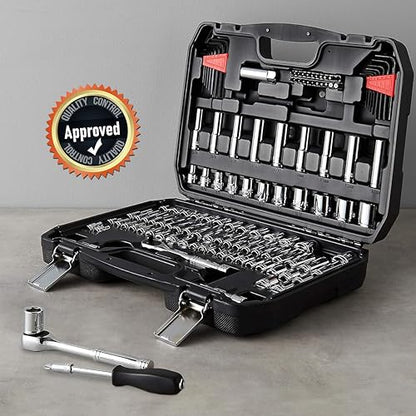 Amazon Basics Mechanic's Tool Socket Set With Case, 123-Piece - size: 123 Piece