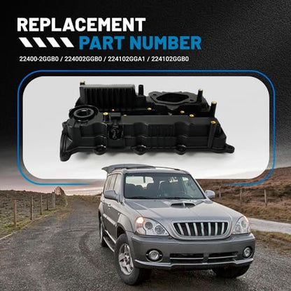 Engine Valve Cover Compatible with 2015-2020 Hyundai Sonata/Santa Fe/Santa Fe Sport,Kia Optima Sorento 2.0L 2.4L Replacement # 224002GGB0,22400-2GGB0