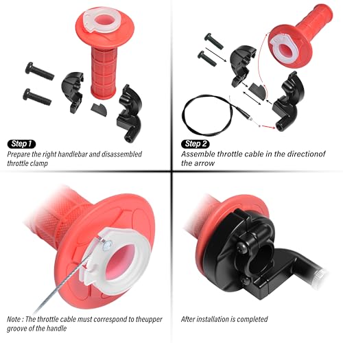 Universal Mini Bike Throttle Assembly&Cable Kit | Direct Replacement for Coleman BT200X,CT200U/EX,MB200&Predator 212cc/196cc Engines | Fits Most 7/8" Handlebar Mini Bikes with Cruise Control (Red) - color: Red