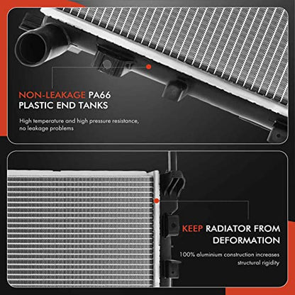 A-Premium Engine Coolant Radiator Assembly with Transmission Oil Cooler