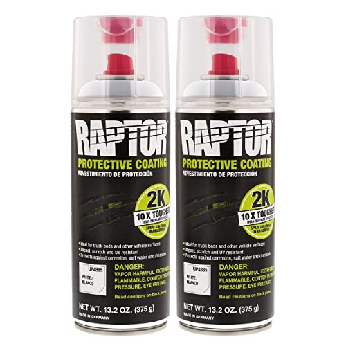 Raptor 2K White Spray-On Truck Bedliner Flexible Plastic Aerosol Kit (26.4 oz)