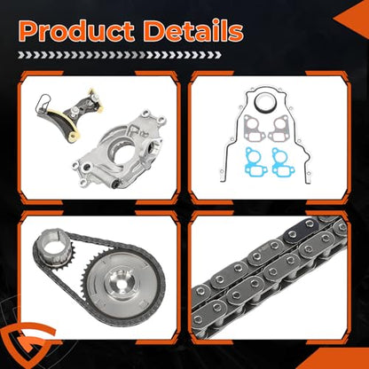 LS Oil Pump Timing Chain Kit with Gasketes 5.3 High Volume for Chevy GMC - size: 10295