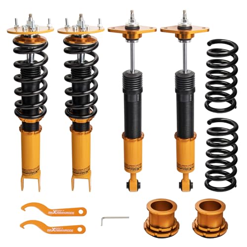 maXpeedingrods Coilovers for Dodge Challenger 2008-2010, for Dodge Charger SRT8 2006-2010, 24 Levels Damper Adjustable Coilovers Suspension Kit, Height Adjustable Lowering Kit, Gold