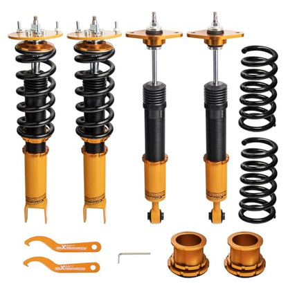 maXpeedingrods Coilovers for Dodge Challenger 2008-2010, for Dodge Charger SRT8 2006-2010, 24 Levels Damper Adjustable Coilovers Suspension Kit, Height Adjustable Lowering Kit, Gold