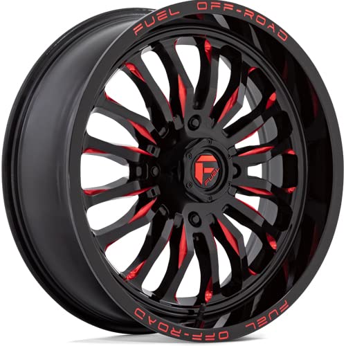 Fuel UTV D822 Arc 20x7 4x156 +13mm Black/Red Wheel Rim 20" Inch