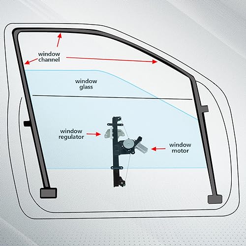 FINDAUTO 751-395 Power Window Regulator for 2013-2019 for NISSAN Sentra - size: Front Right, style: 2013-2019 for Nissan Sentra