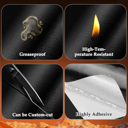 Adhesive Heat Shield Wrap for Automotive, 24 x 12 in, Black - color: Black, size: 24x12 Inch