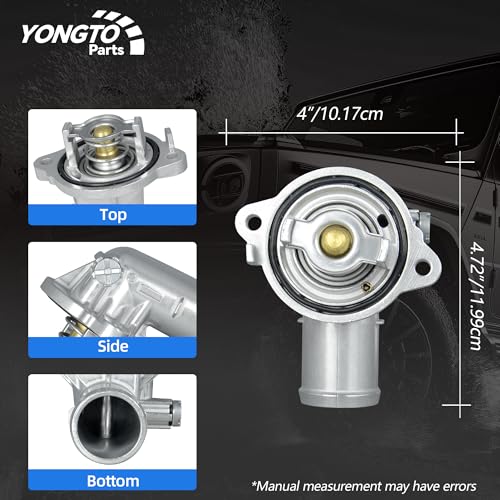 5184977AD Upgraded Aluminium Engine Coolant Thermostat Housing Assembly Compatible with Chrysler 300, Dodge Challenger Charger 2011-2023 Replace OE 902-3035 5184977AE