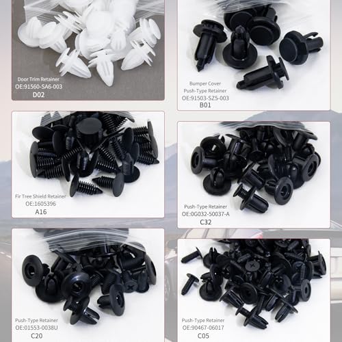 150PCS Car Clips & Plastic Rivets, 6 Popular Sizes Auto Body Fasteners, Replacement Clips for Bumper, Fender, Door Panel, Universal for Most Car Models for Body Repair - size: 150pcs-Universal