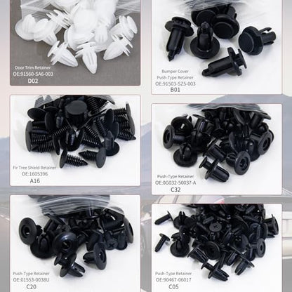 150PCS Car Clips & Plastic Rivets, 6 Popular Sizes Auto Body Fasteners, Replacement Clips for Bumper, Fender, Door Panel, Universal for Most Car Models for Body Repair - size: 150pcs-Universal