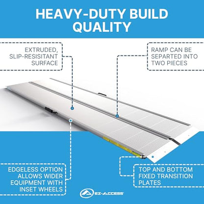 EZ-Access Traverse Aluminum Singlefold Edgeless Ramp, Silver, Loading, 8 ft - size: 8 Foot, style: Singlefold Edgeless