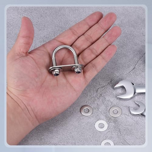 METALLIXITY U Bolts 4Set M6x22x42,Round U Bolt Kits 304 SS U Clamp - color: Silver, size: M6x22x42mm