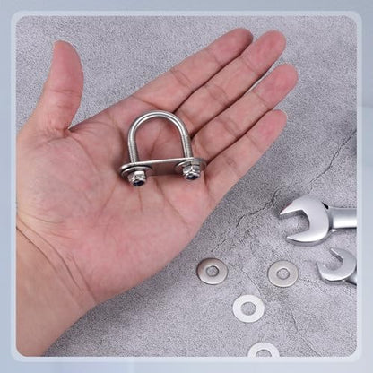 METALLIXITY U Bolts 4Set M6x22x42,Round U Bolt Kits 304 SS U Clamp - color: Silver, size: M6x22x42mm