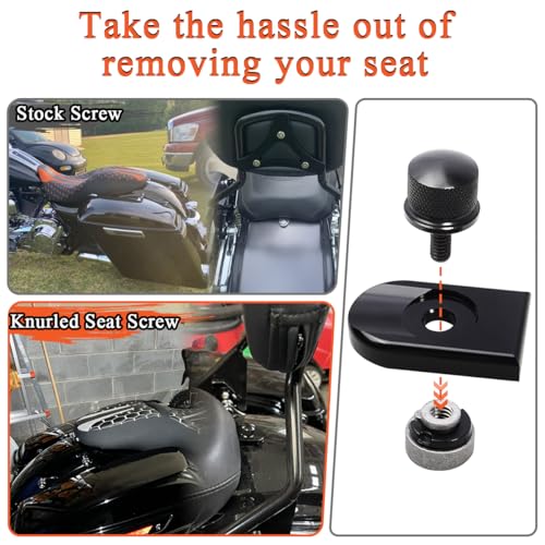 FOVPLUE Quick-Release Fender Seat Hardware Kit for Harley FLT Touring - color: BLACK BOLT/CAP/NUT/WASHER