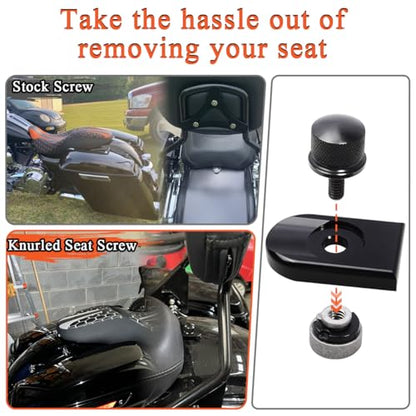 FOVPLUE Quick-Release Fender Seat Hardware Kit for Harley FLT Touring - color: BLACK BOLT/CAP/NUT/WASHER