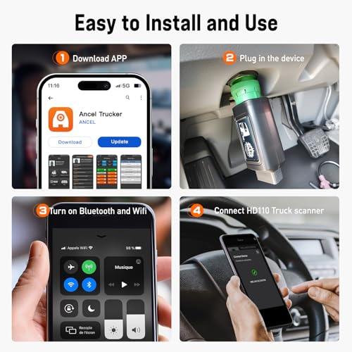 ANCEL HD110 Heavy Duty Truck Scanner with DPF Regen for Detroit & PACCAR