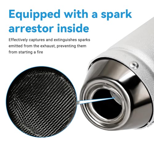 EOPOAYI 1.1 Inch Motorcycle Slip on Muffler for 125cc 110cc Pit Dirt Bike - color: A-Silver